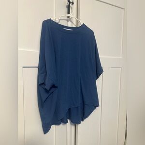 Elegant Blue Long Sleeve Women's Top